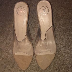 Clear peep toe heels